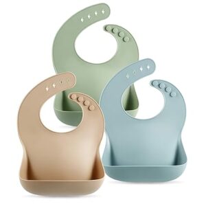 PandaEar Setof 3 Silicone Baby Bibs